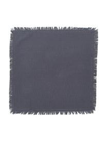 Servilletas de tela con flecos Henley, 2 uds., 100% algodón, Azul oscuro, An 45 x L 45 cm