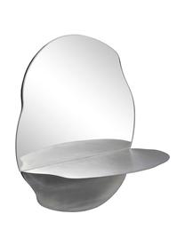 Espejo de pared Vilja, con estante, Espejo: cristal, Estante: metal look óxido, Metal mate, An 31 x Al 40 cm