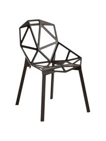 Metalen design stoel Chair One, Gegoten aluminium, gelakt polyester, Zwart, 55 x 82 cm