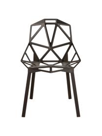 Metalen design stoel Chair One, Gegoten aluminium, gelakt polyester, Zwart, 55 x 82 cm