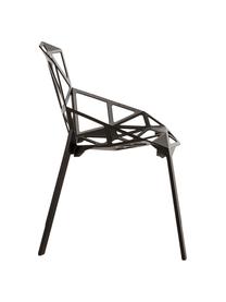 Krzesło z metalu Chair One, Aluminium z odlewu, lakierowane farbą poliestrową, Czarny, S 55 x W 82 cm