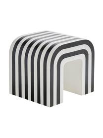 Mesa auxiliar de madera de mango Lucie, Madera de mango recubierta, Negro, blanco, An 45 x Al 40 cm