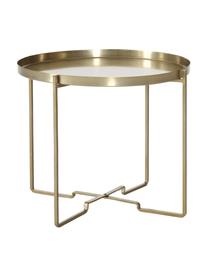 Tavolino-vassoio rotondo dorato George, Metallo rivestito, Dorato, Ø 57 x Alt. 48 cm