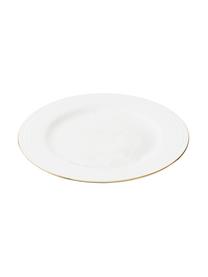Ontbijtbord Cobald, 4 stuks, Porselein, Wit, goudkleurig, Ø 23 cm