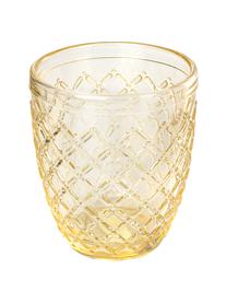Vasos Castle, 6 uds., Vidrio, Tonos amarillos, Ø 8 x Al 10 cm, 275 ml