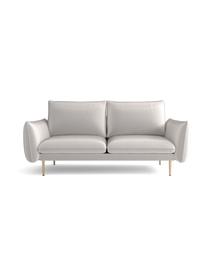 Sofa z metalowymi nogami Largo (3-osobowa), Tapicerka: welur (100% poliester), Stelaż: drewno bukowe, płyta wiór, Nogi: metal malowany proszkowo, Jasny szary, S 210 x G 110 cm