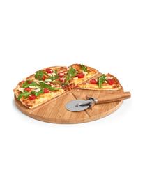 Bamboe pizzaset Italiana, 2-delig, Ø 32 cm, Bamboe, metaal, Ø 32 cm