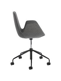 Polster-Bürodrehstuhl Yolanda, höhenverstellbar, Bezug: Polyester, Gestell: Stahl, beschichtet, Grau, Schwarz, B 66 x T 72 cm