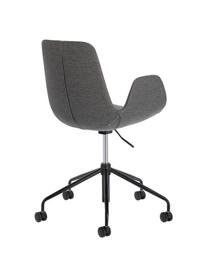 Polster-Bürodrehstuhl Yolanda, höhenverstellbar, Bezug: Polyester, Gestell: Stahl, beschichtet, Grau, Schwarz, B 66 x T 72 cm