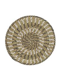 Runde Tischsets Mexico aus Naturfasern, 6er Set, Stroh, Grüntöne, Bunt, Ø 38 cm