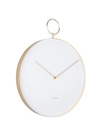 Zegar ścienny Hook, Metal powlekany, Biały, odcienie mosiądzu, Ø 34 cm