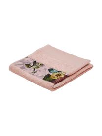 Handdoek Fleur in verschillende formaten, met bloemenrand, 97% katoen 3% polyester, Roze, multicolour, Handdoek, B 60 x L 110 cm