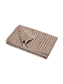 Plaid pied-de-poule marron Glencheck, Brun, blanc