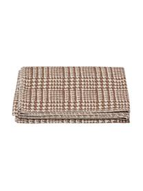 Plaid pied-de-poule marron Glencheck, Brun, blanc