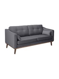 Sofa z aksamitu z drewnianymi nogami Alva (2-osobowa), Tapicerka: aksamit (wysokiej jakości, Nogi: lite drewno bukowe, barwi, Ciemny szary, S 184 x G 94 cm