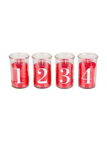 Adventskerzen-Set Numero, 4-tlg., Behälter: Glas, Rot, Ø 6 x H 10 cm