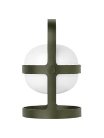 Luce solare portatile Soft Spot, Paralume: plastica, Struttura: acciaio verniciato a polv, Verde oliva, Ø 12 x Alt. 19 cm