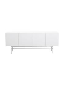 Modern dressoir Anders met deuren in wit, Frame: gelakt MDF, Poten: gepoedercoat metaal, Frame: wit. Poten: mat wit, 200 x 80 cm