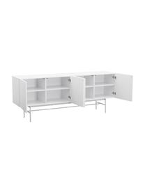 Modernes Sideboard Anders mit Türen in Weiß, Korpus: Mitteldichte Holzfaserpla, Füße: Metall, pulverbeschichtet, Korpus: WeißFüße: Weiß, matt, 200 x 80 cm