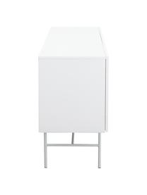 Credenza moderna bianca Anders, Piedini: metallo, verniciato a pol, Corpo: bianco piedini: bianco opaco, Larg. 200 x Alt. 80 cm