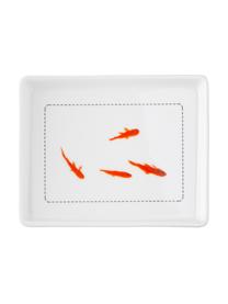 Máselnička s ražbou a zlatou rybkou na spodní straně Fische, Porcelán, Bílá, Š 14 cm, V 6 cm, H 9 cm