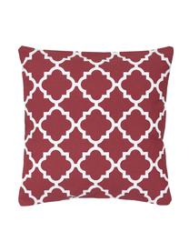 Poszewka na poduszkę Lana, 100% bawełna, Ciemny czerwony, biały, S 45 x D 45 cm
