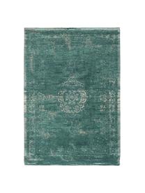 Tapis vintage vert Medaillon, Vert, gris