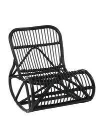 Rattan-Schaukelstuhl Kim in Schwarz, Rattan, Schwarz, B 62 x T 90 cm