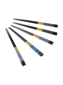 Palillos chinos de madera Kuroki, 5 pares, Madera, Tonos azules, negro, L 23 cm