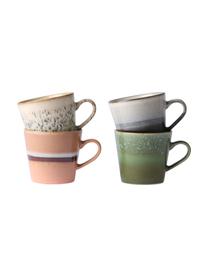 Set 4 tazze fatte a mano 70's, Gres, Multicolore, Ø 12 x Alt. 9 cm, 300 ml