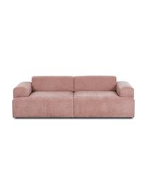 Cord-Sofa Melva (3-Sitzer) in Rosa, Bezug: Cord (92% Polyester, 8% P, Gestell: Massives Kiefernholz, Spa, Füße: Kiefernholz Die Füße befi, Cord Rosa, B 240 x T 101 cm