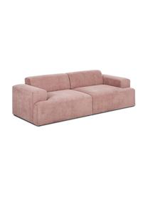 Cord-Sofa Melva (3-Sitzer) in Rosa, Bezug: Cord (92% Polyester, 8% P, Gestell: Massives Kiefernholz, Spa, Cord Rosa, B 240 x T 101 cm