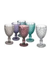 Weingläser Rombi, 6er Set, Glas, Bunt, Ø 9 x H 17 cm