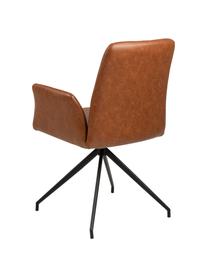 Kunstleder-Drehstuhl Naya, Bezug: Kunstleder (Polyurethan) , Beine: Metall, beschichtet, Kunstleder Cognac, B 59 x T 59 cm