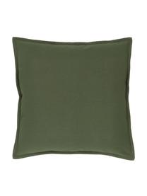 Housse de coussin en coton vert mousse Mads, 100 % coton, Vert mousse, larg. 40 x long. 40 cm