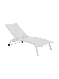 Tumbona con ruedas Sun, Estructura: aluminio recubierto, Superficie: textilene, Blanco, An 188 x F 64 cm