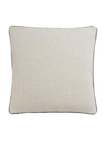 Geborduurde kussenhoes Tania met insectenmotief, 90% polyester, 10% linnen, Taupe, beige, B 45 x L 45 cm