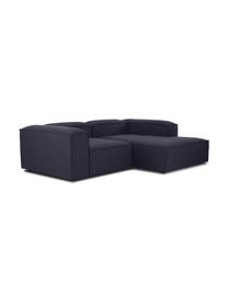 Narożna sofa modułowa Lennon, Tapicerka: 100% poliester Dzięki tka, Stelaż: lite drewno sosnowe, cert, Nogi: tworzywo sztuczne Nogi zn, Ciemnoniebieska tkanina, S 238 x G 180 cm, prawostronna