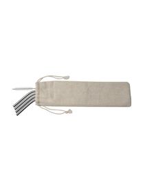 Set cannucce in acciaio inossidabile Hosera 6 pz, Custodia: cotone, Acciaio, beige, Lung. 21 cm