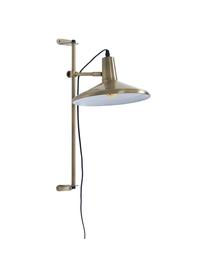 Grote in hoogte verstelbare wandlamp Twiss met stekker, Lampenkap: gelakt metaal, Messingkleurig, D 40 x H 50 cm
