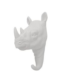 Wandhaken Rhino aus Porzellan, Porzellan, Weiß, H 14 cm