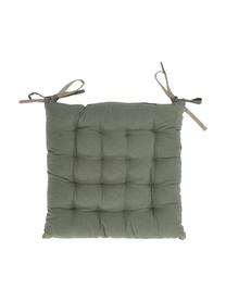 Coussin de chaise réversible beige/kaki Duo, Kaki, beige clair, larg. 40 x long. 40 cm