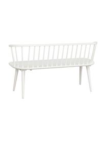 Weisse Holzbank Carmen im Windsor Design, Massives Kautschukbaumholz, lackiert, Weiss, 134 x 76 cm