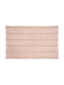 Tappeto bagno morbido con motivo a rilievo Nea, 65% poliestere, 35% cotone, Rosa, Larg. 50 x Lung. 80 cm