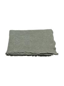 Waffelpiqué-Plaid Loft in Grün aus recycelten Baumwollfasern, 85% Baumwolle, 15% Polyacryl, Grün, B 110 x L 150 cm