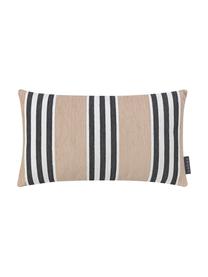 Housse de coussin rectangulaire rayures Palermo, Couleur sable, blanc, noir