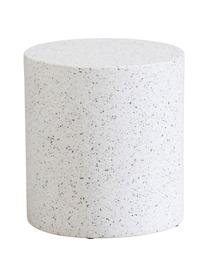 Mesa auxiliar redonda para exterior Terrazzo, Terrazo, cemento, Blanco, Ø 37 x Al 40 cm