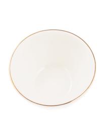 Bol artisanal céramique Allure, 6 pièces, Céramique, Blanc, couleur dorée, Ø 15 cm