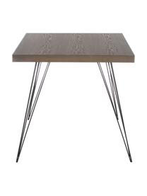 Menší jedálenský stôl s kovovými nohami Wolcott, Dyha z pravého dreva