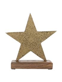 Decoratief object Star, Voetstuk: hout, Messingkleurig, B 19 x H 21 cm